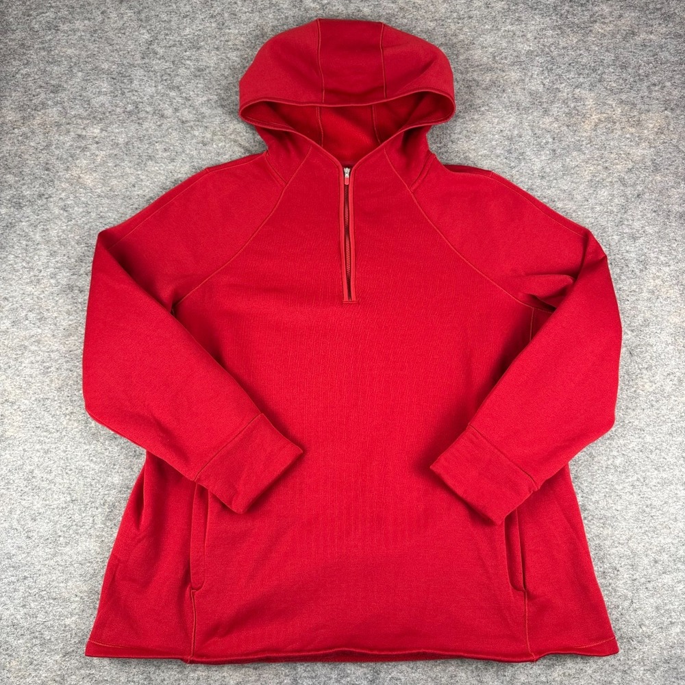 Athleta Altitude Polartec Hoodie Sweatshirt 1/4 Zip Red Womens Plus 2X